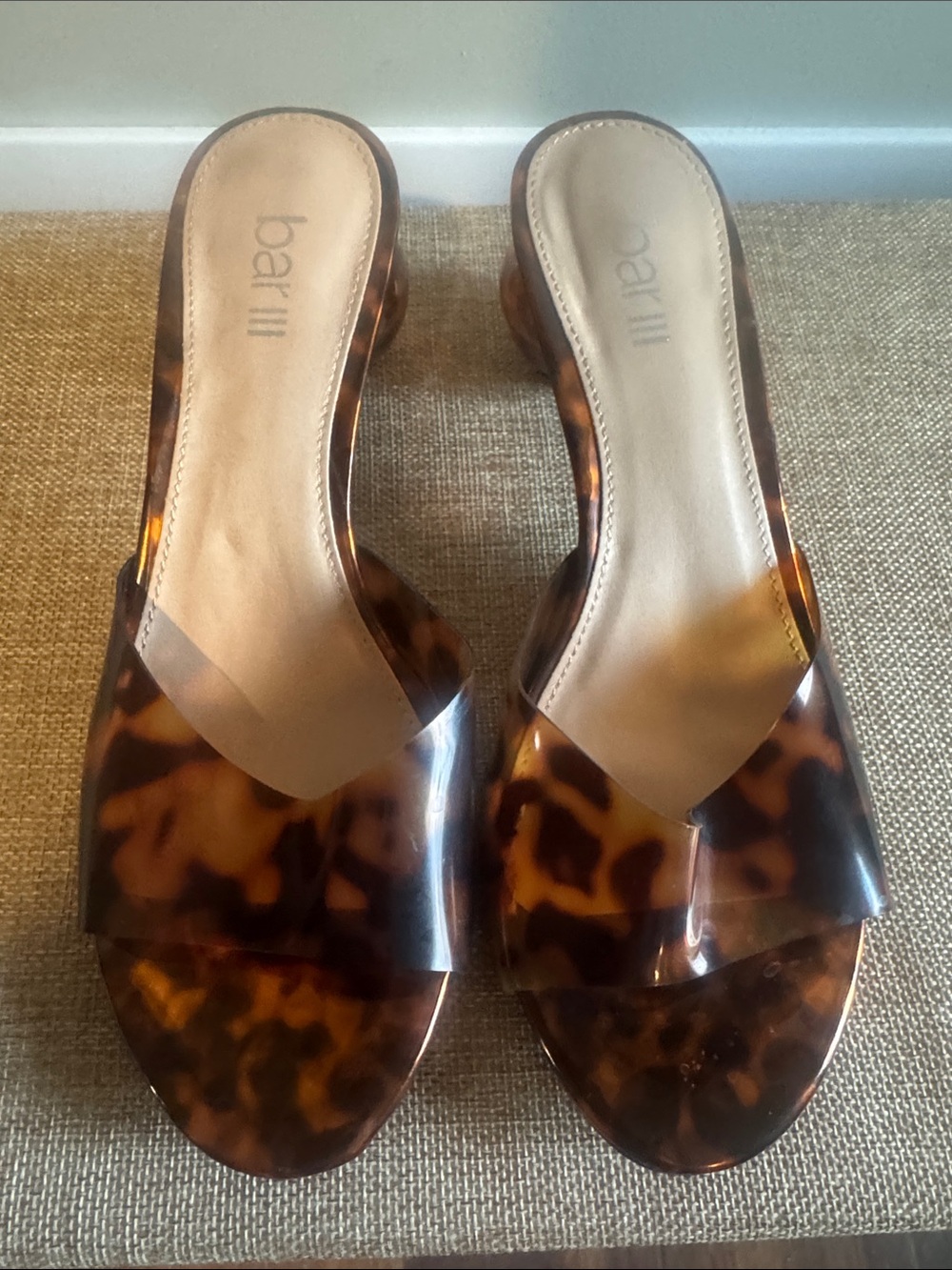 Bar III Tortoiseshell Brown Slide Mules